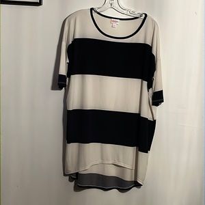 Lularoe small black and white striped tunic